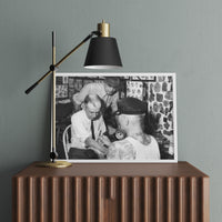 Vintage Black And White Cap Coleman Tattooing Poster Print