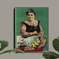 Vintage Tattooed Woman Portrait Poster Print