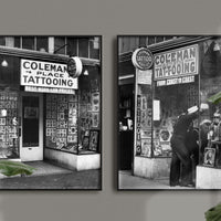 Vintage Cap Coleman Tattoo Shop Front Poster Print