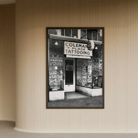 Vintage Cap Coleman Tattoo Shop Front Poster Print