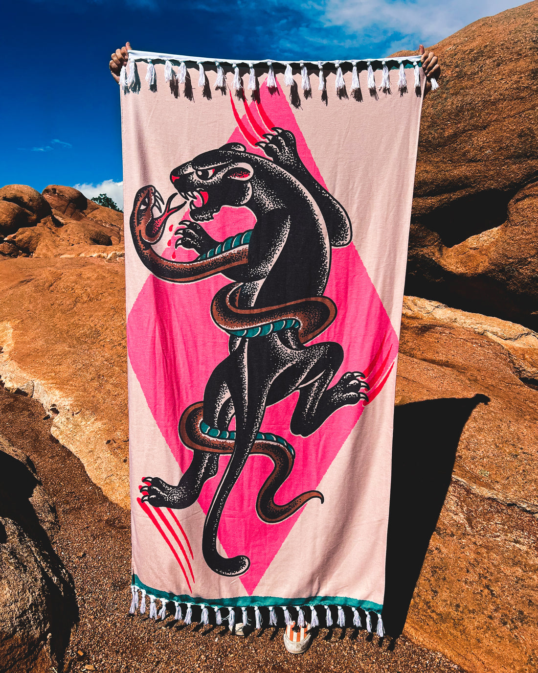 PANTHER AND SNAKE TURKISH TOWEL