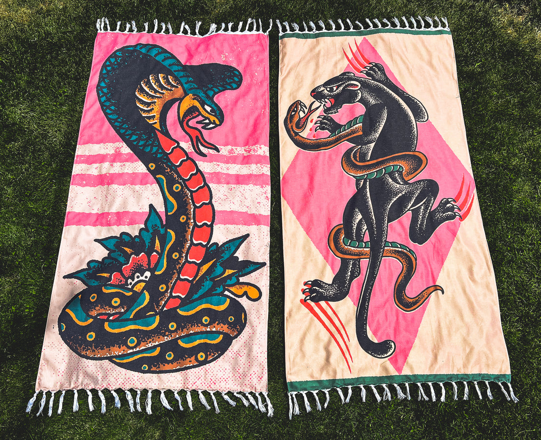 PANTHER AND SNAKE TURKISH TOWEL