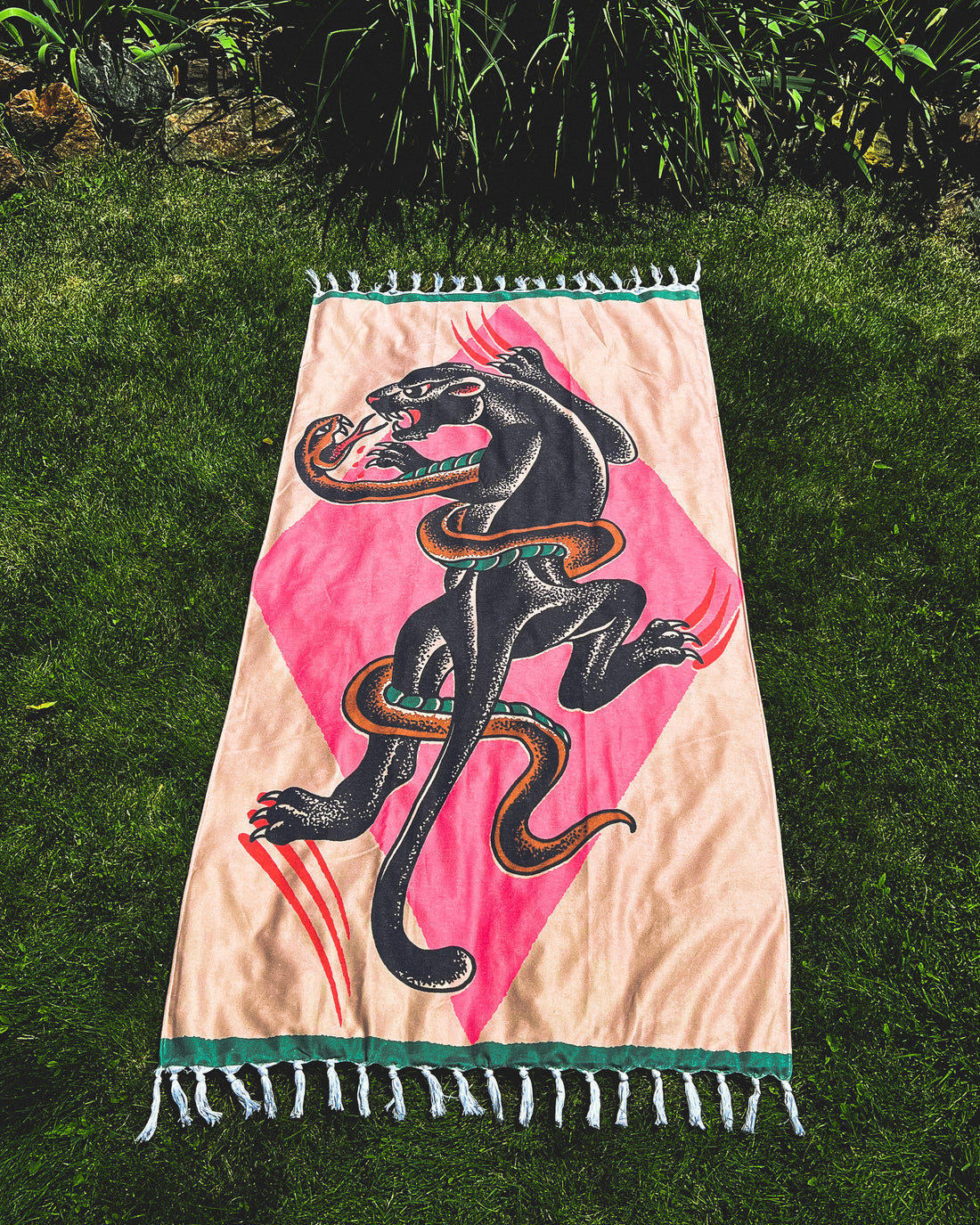 PANTHER AND SNAKE TURKISH TOWEL