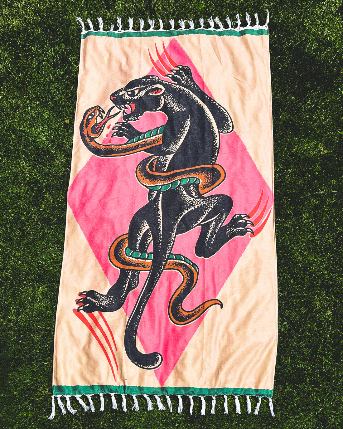 PANTHER AND SNAKE TURKISH TOWEL