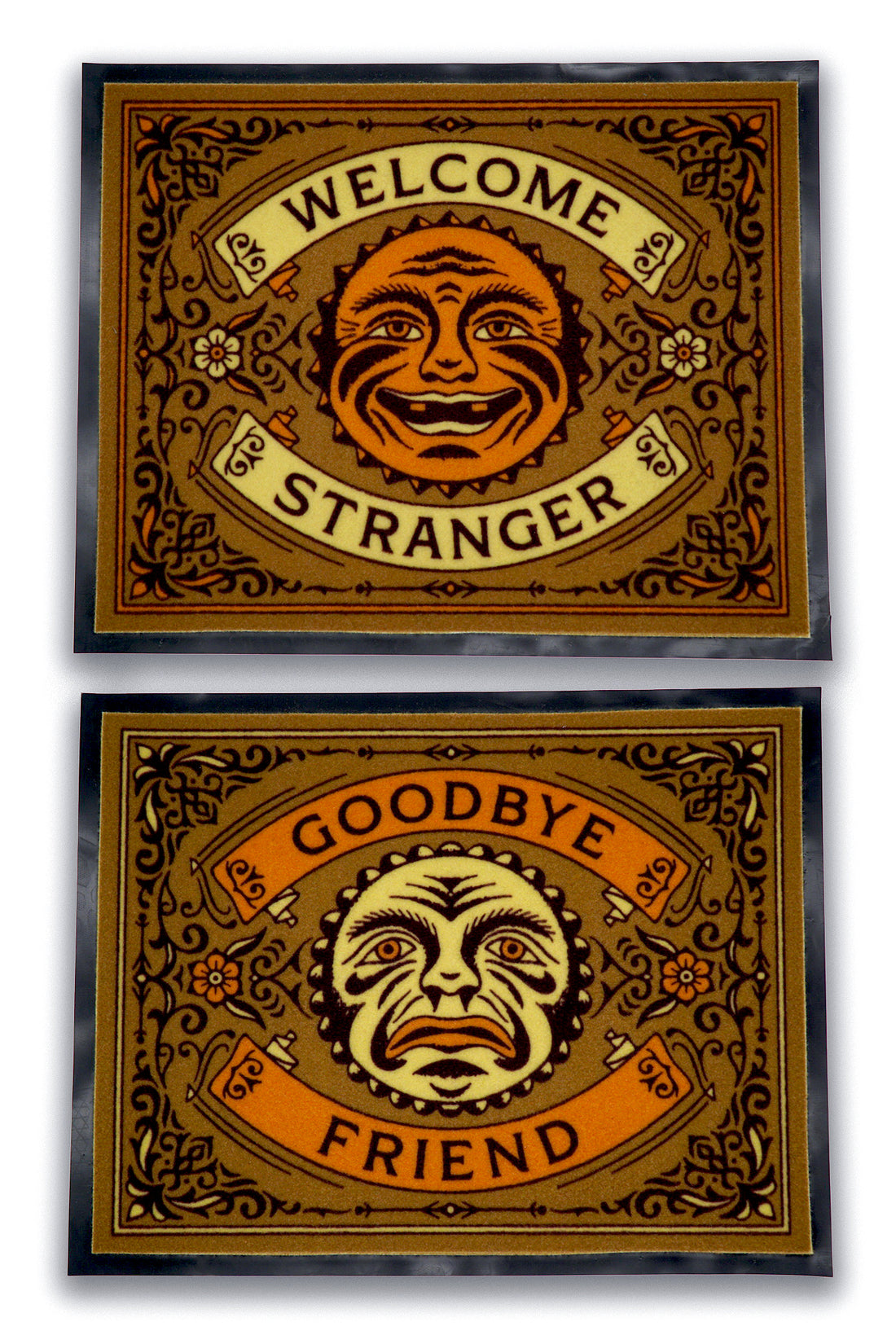 WELCOME STRANGER DOORMAT SET