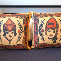 Queen Of Hearts and Queen of Diamonds Pillow