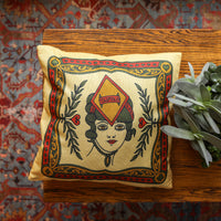 Queen Of Hearts and Queen of Diamonds Pillow