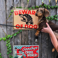 Beware of Dachshund Metal Sign | YBP X Mike Suarez