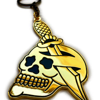 Gold Dagger And Skull Keychain