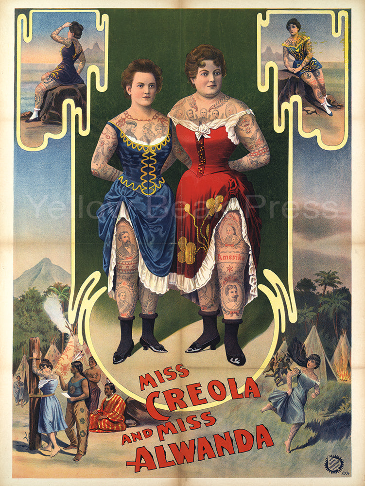 Miss Creola And Miss Alwanda Circus Poster Print