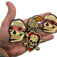 Speed Skull Enamel Pin