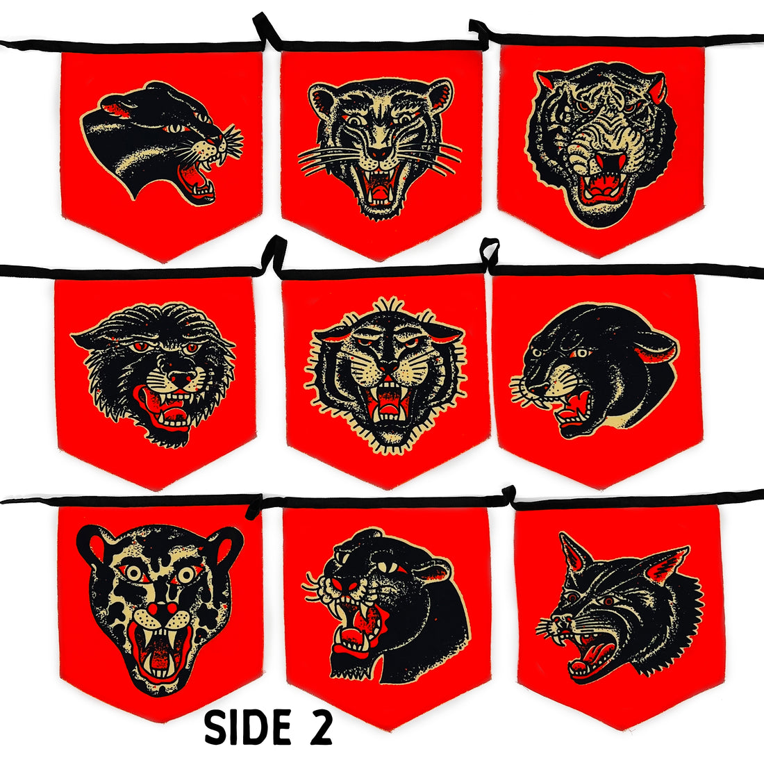 Double Sided Animal Head String Flag #4