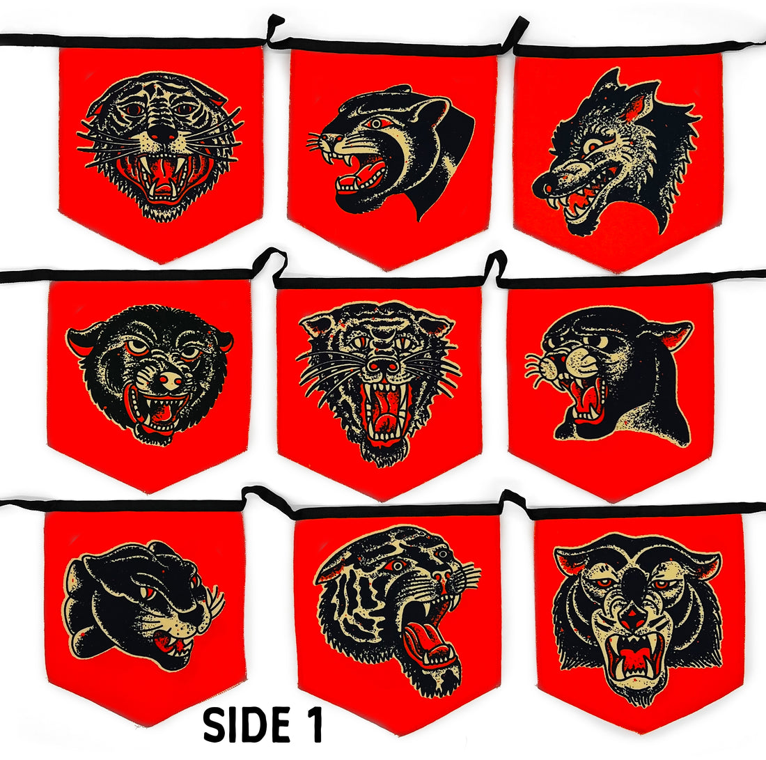 Double Sided Animal Head String Flag #4