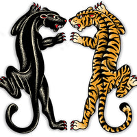 Tiger and Panther Metal Sign