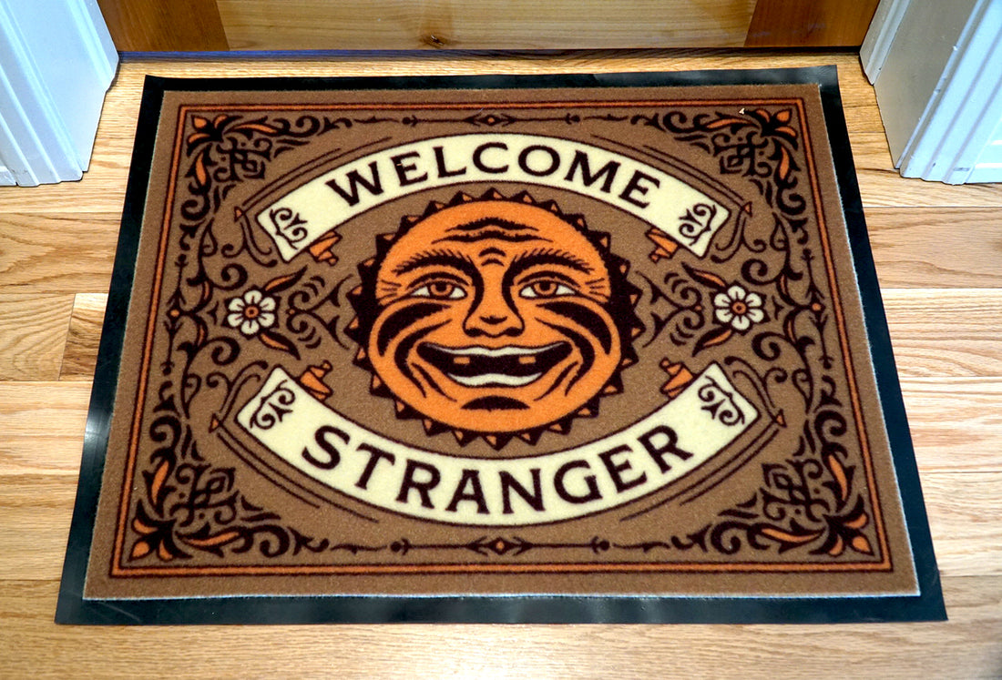 WELCOME STRANGER DOORMAT SET