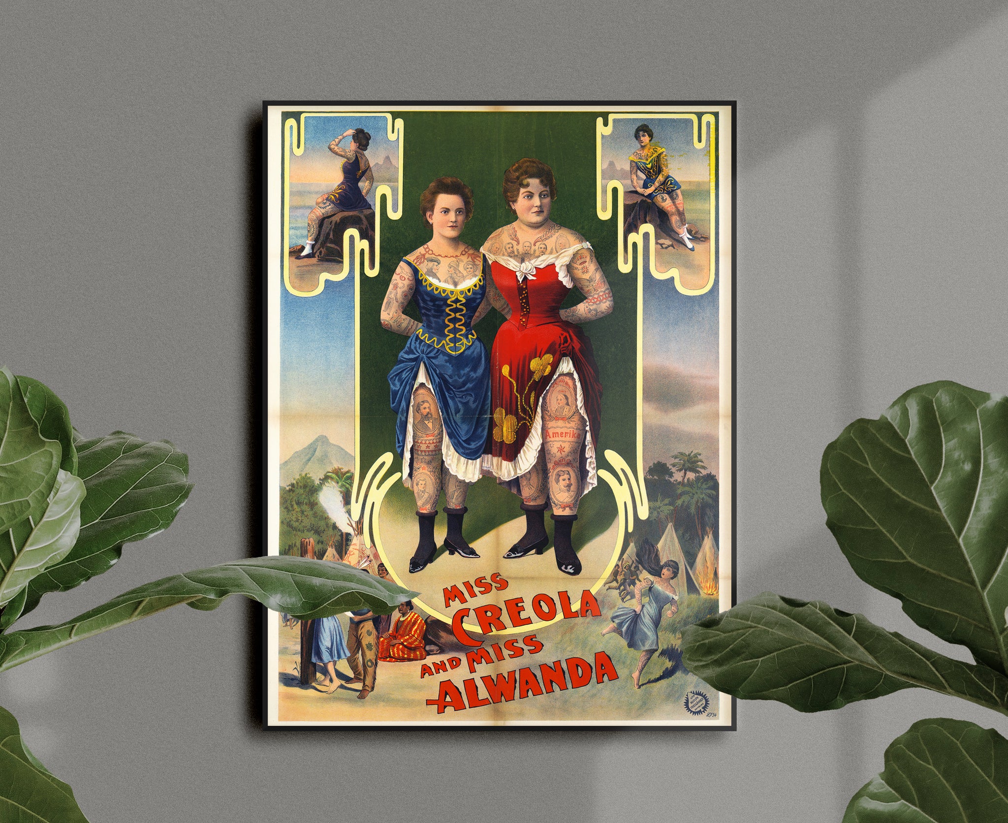 Miss Creola And Miss Alwanda Circus Poster Print – Yellow Beak Press