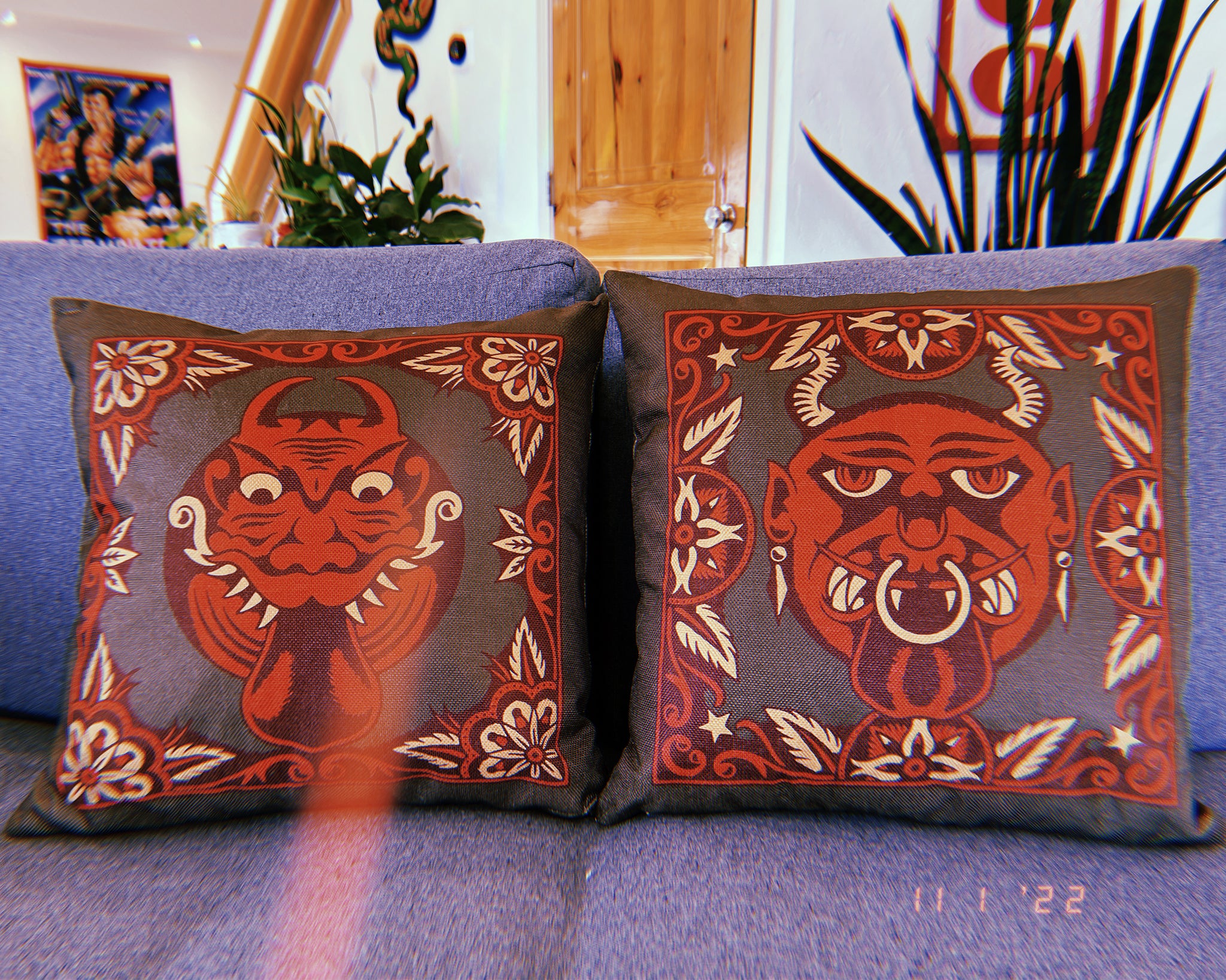 Waters Demon Head Pillow – Yellow Beak Press