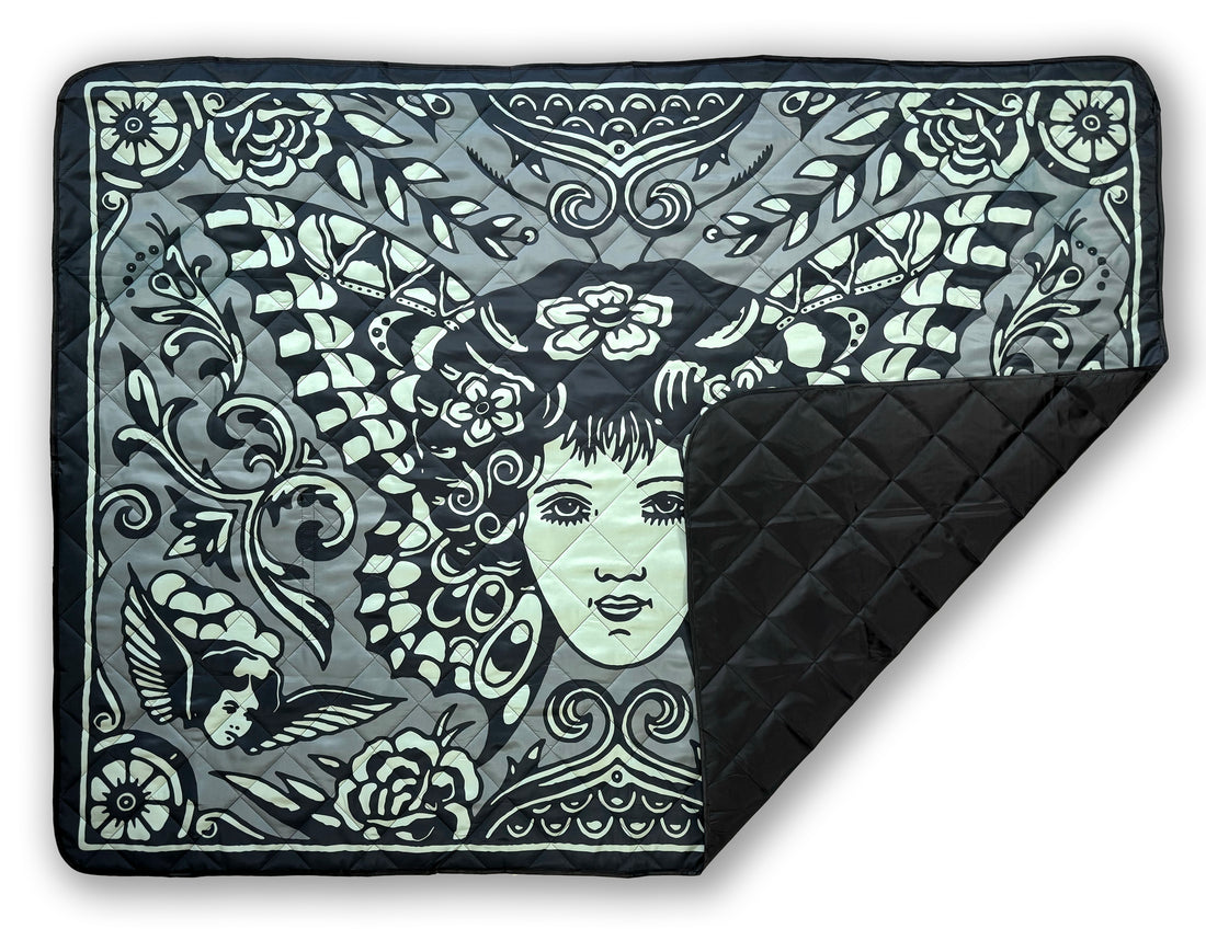 Butterfly Lady Picnic Blanket