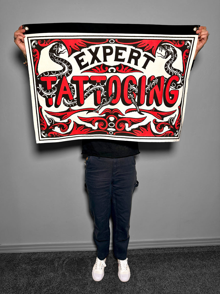 Snake Expert Tattooing Tapestry