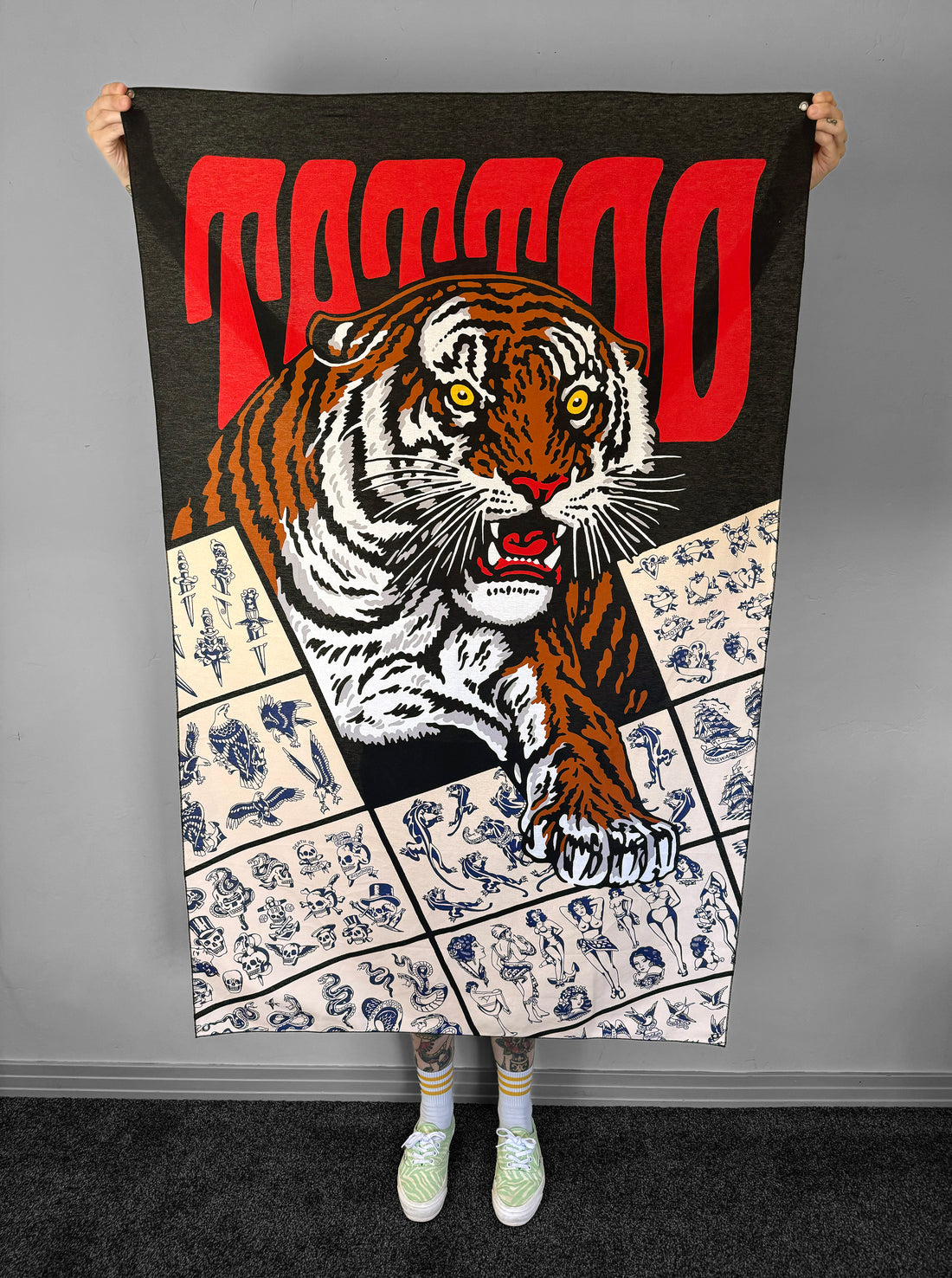 Tattoo Tiger Tapestry