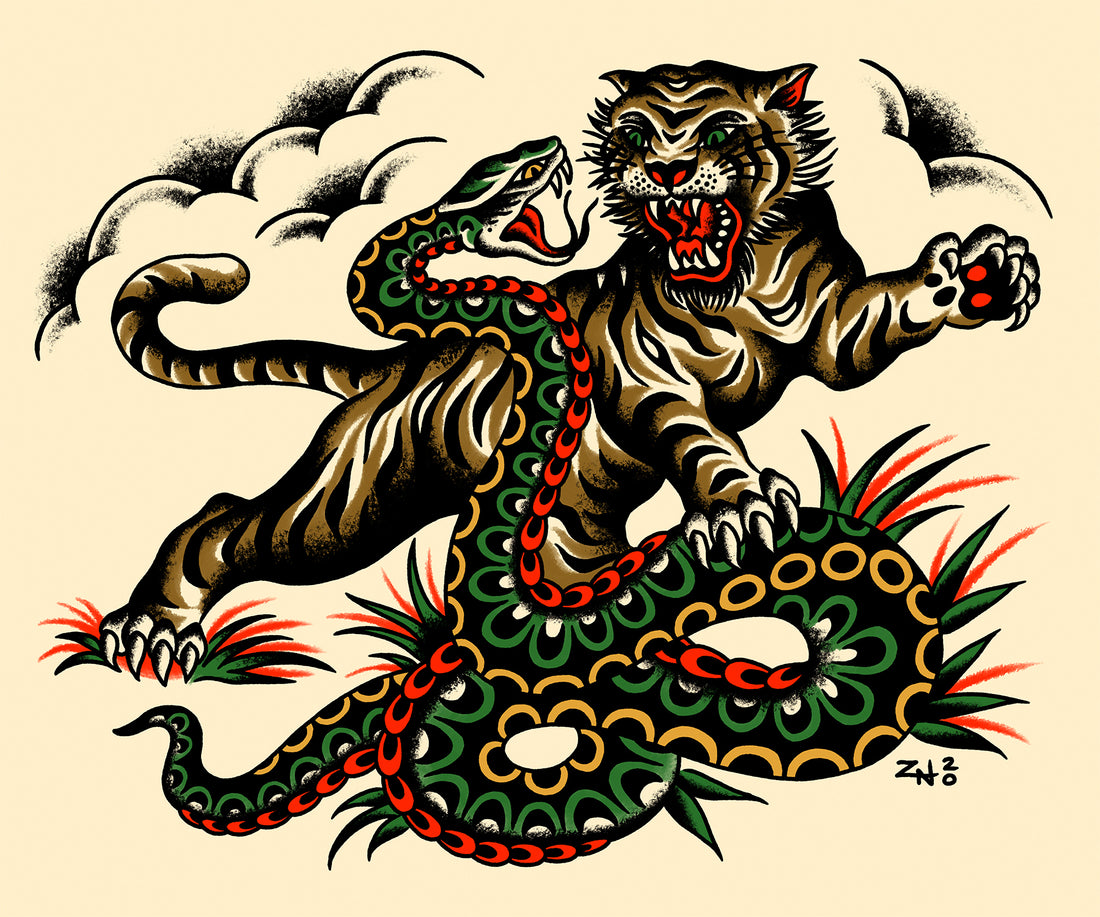 Tiger and Snake / Zach Nelligan Banner