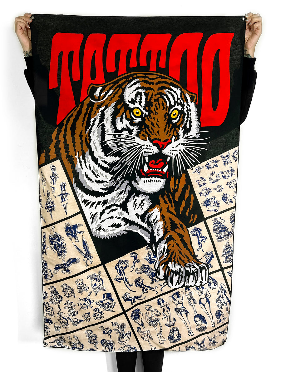 Tattoo Tiger Tapestry