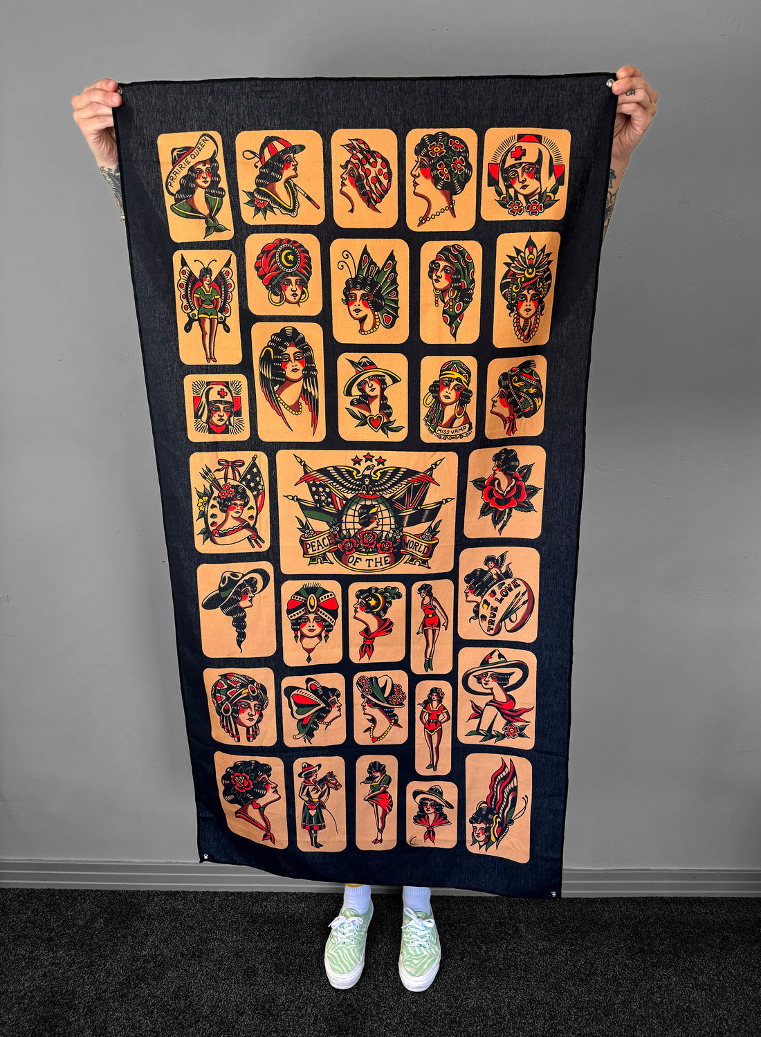 Percy Waters Girl Head Tapestry