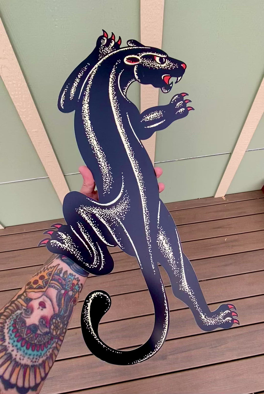 Tiger and Panther Metal Sign