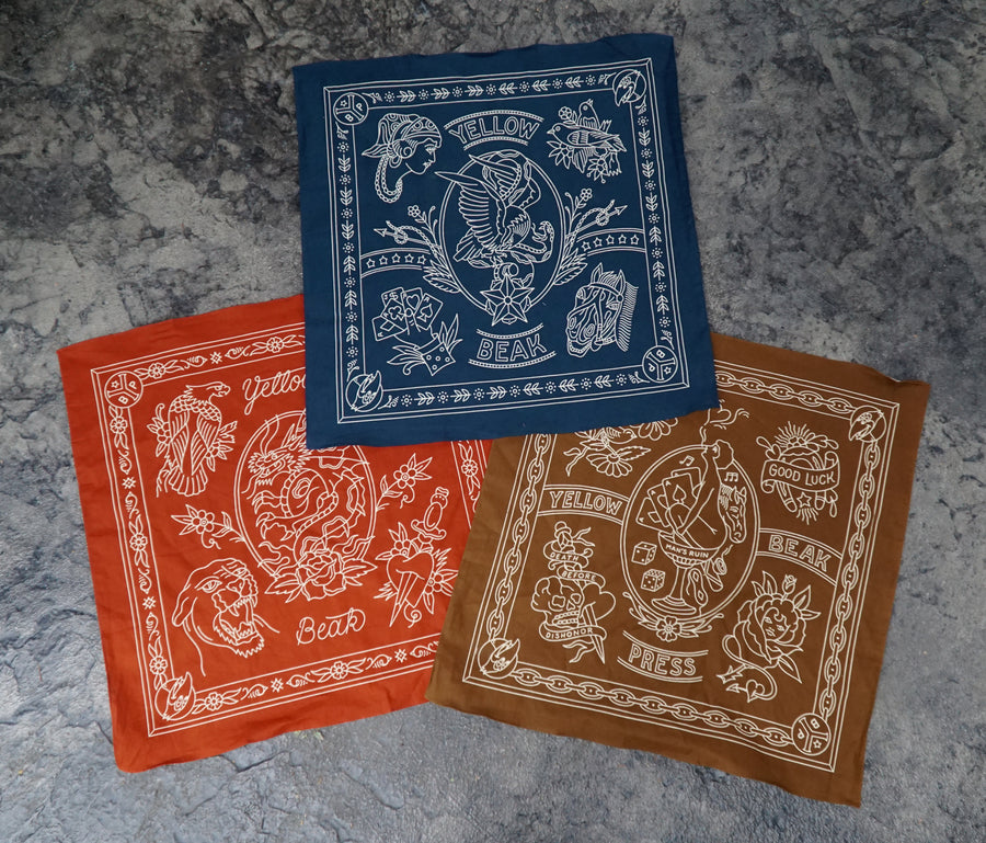 Yellow Beak Press Red Bandana