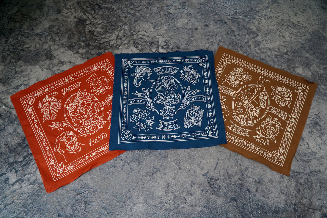 Yellow Beak Press Brown Bandana