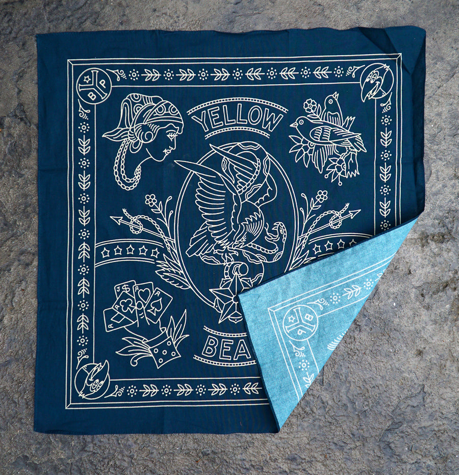 Yellow Beak Press Blue Bandana