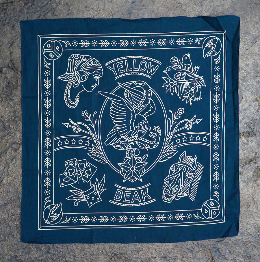 Yellow Beak Press Blue Bandana