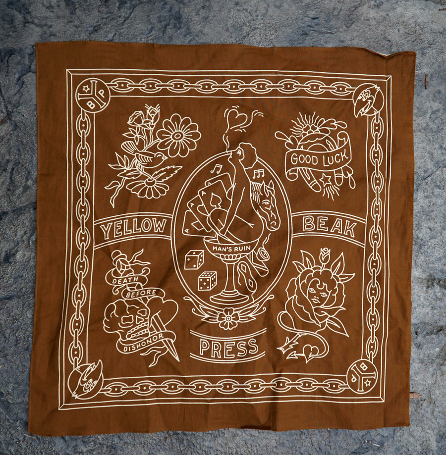 Yellow Beak Press Brown Bandana