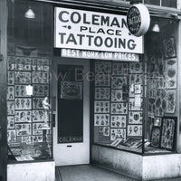 Vintage Cap Coleman Tattoo Shop Front Poster Print
