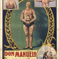 Vintage "Don Manuelo" Tattooed Strongman Poster Print