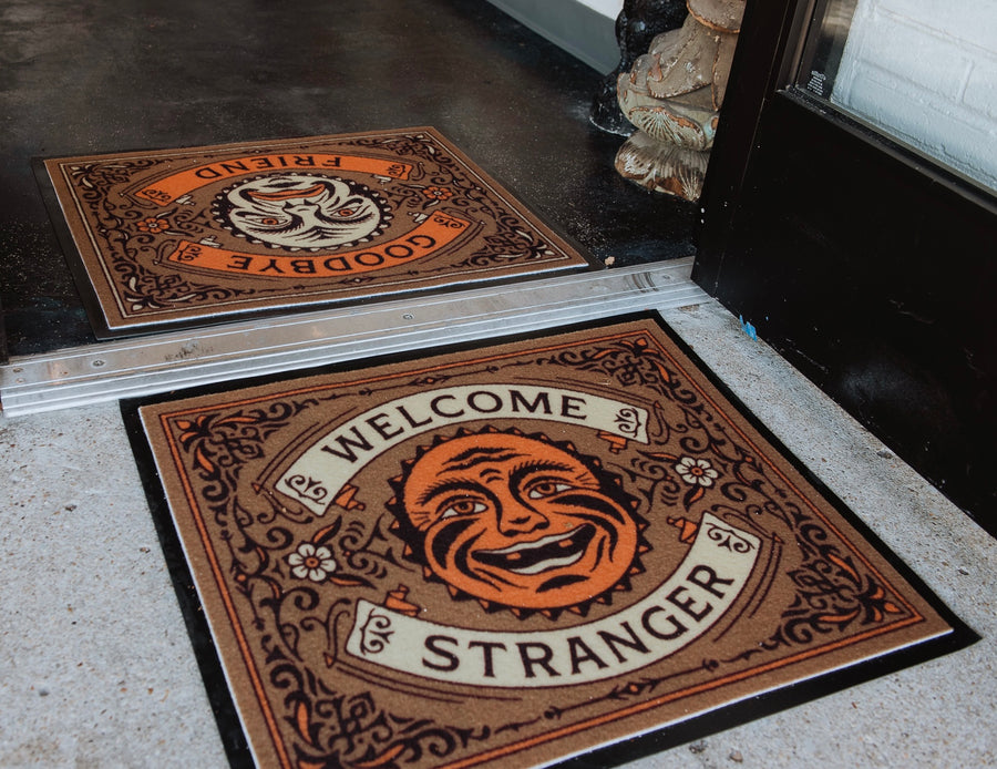WELCOME STRANGER DOORMAT SET