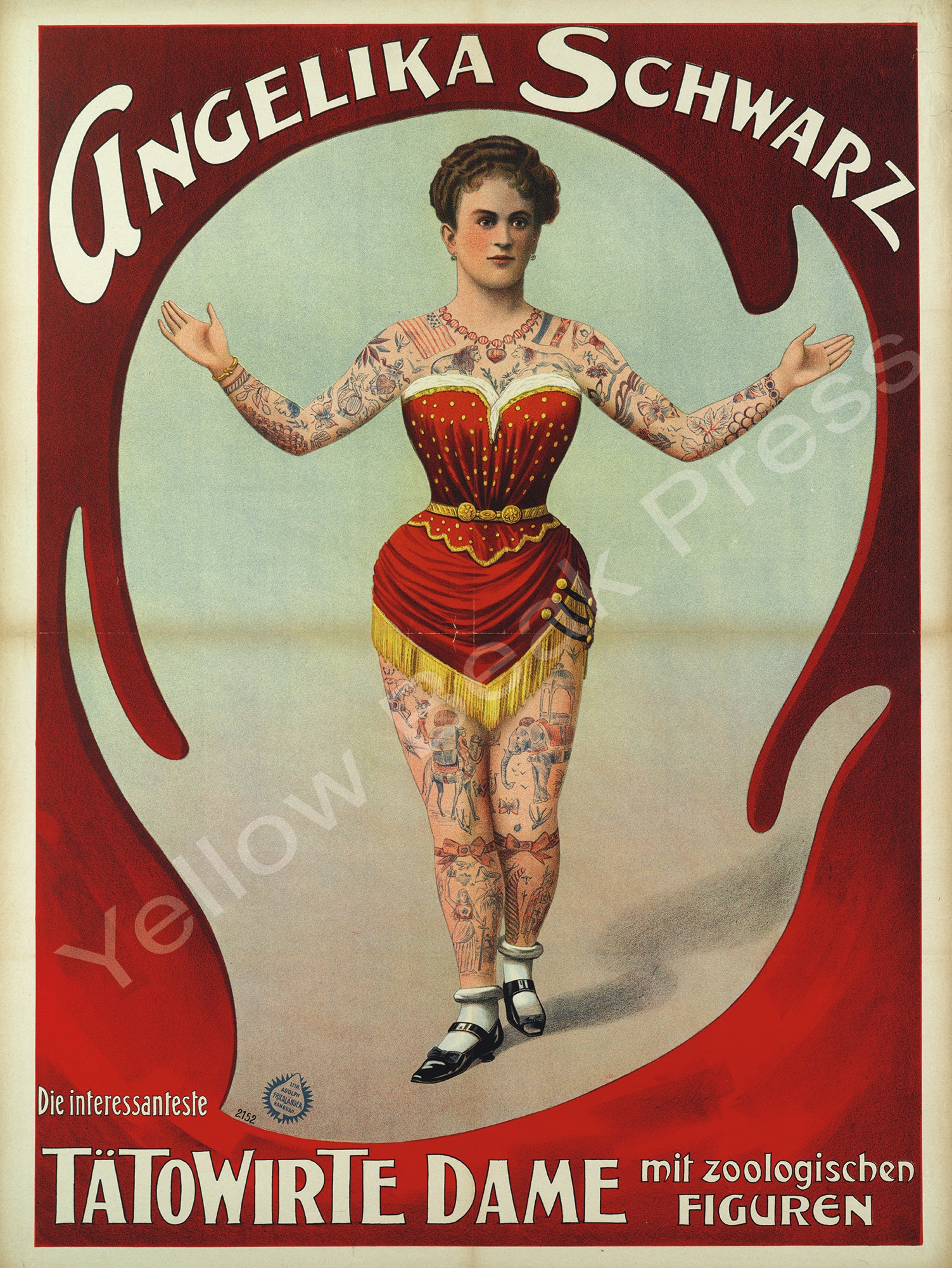 Angelika Schwarz Tattooed LadyPoster – Yellow Beak Press