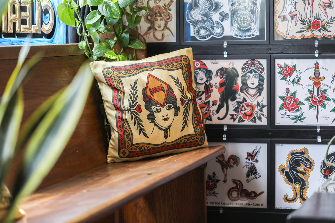 Queen Of Hearts and Queen of Diamonds Pillow