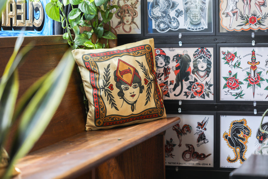 Queen Of Hearts and Queen of Diamonds Pillow