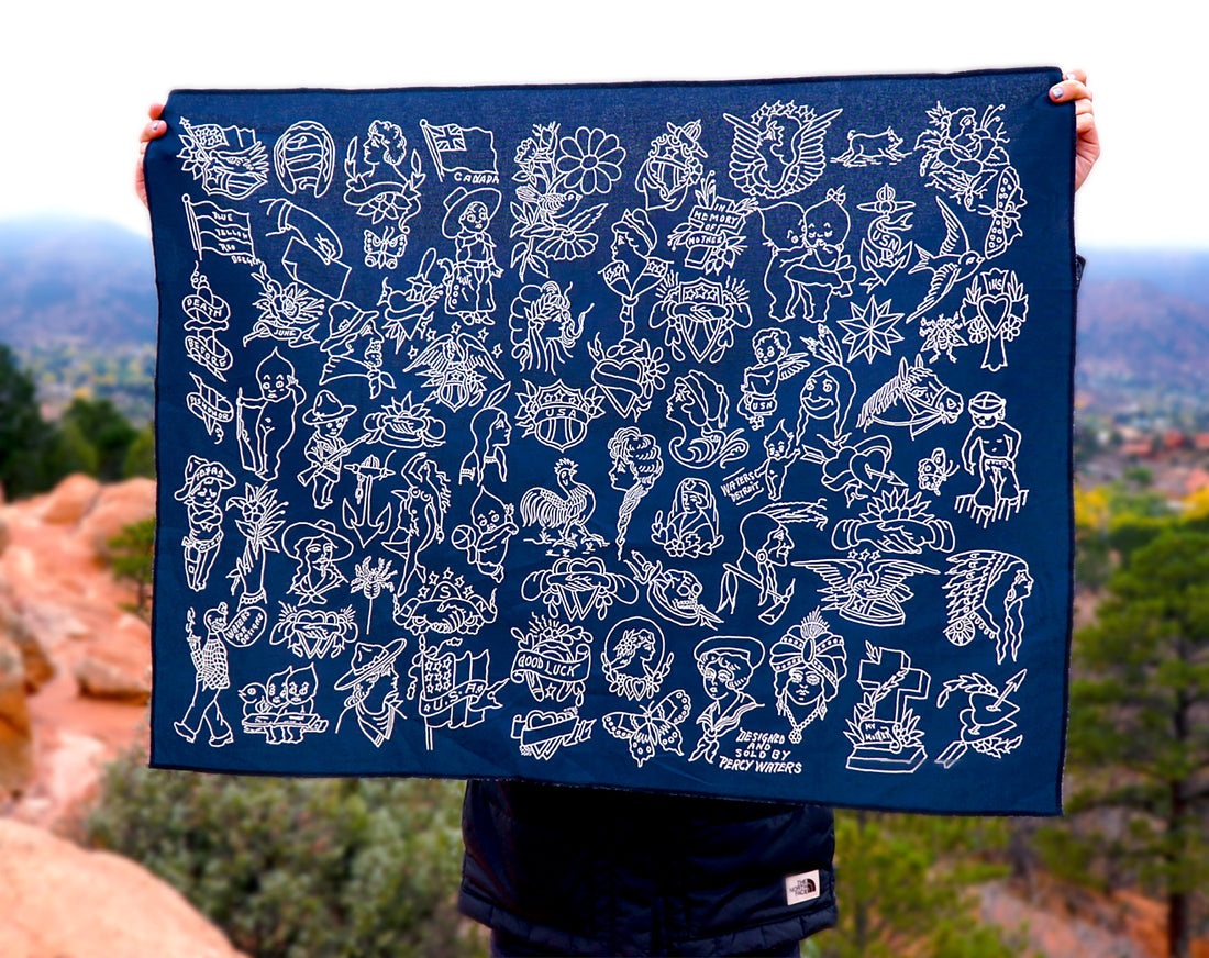 Percy Waters Blue Print Tapestry
