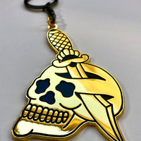 Gold Dagger And Skull Keychain