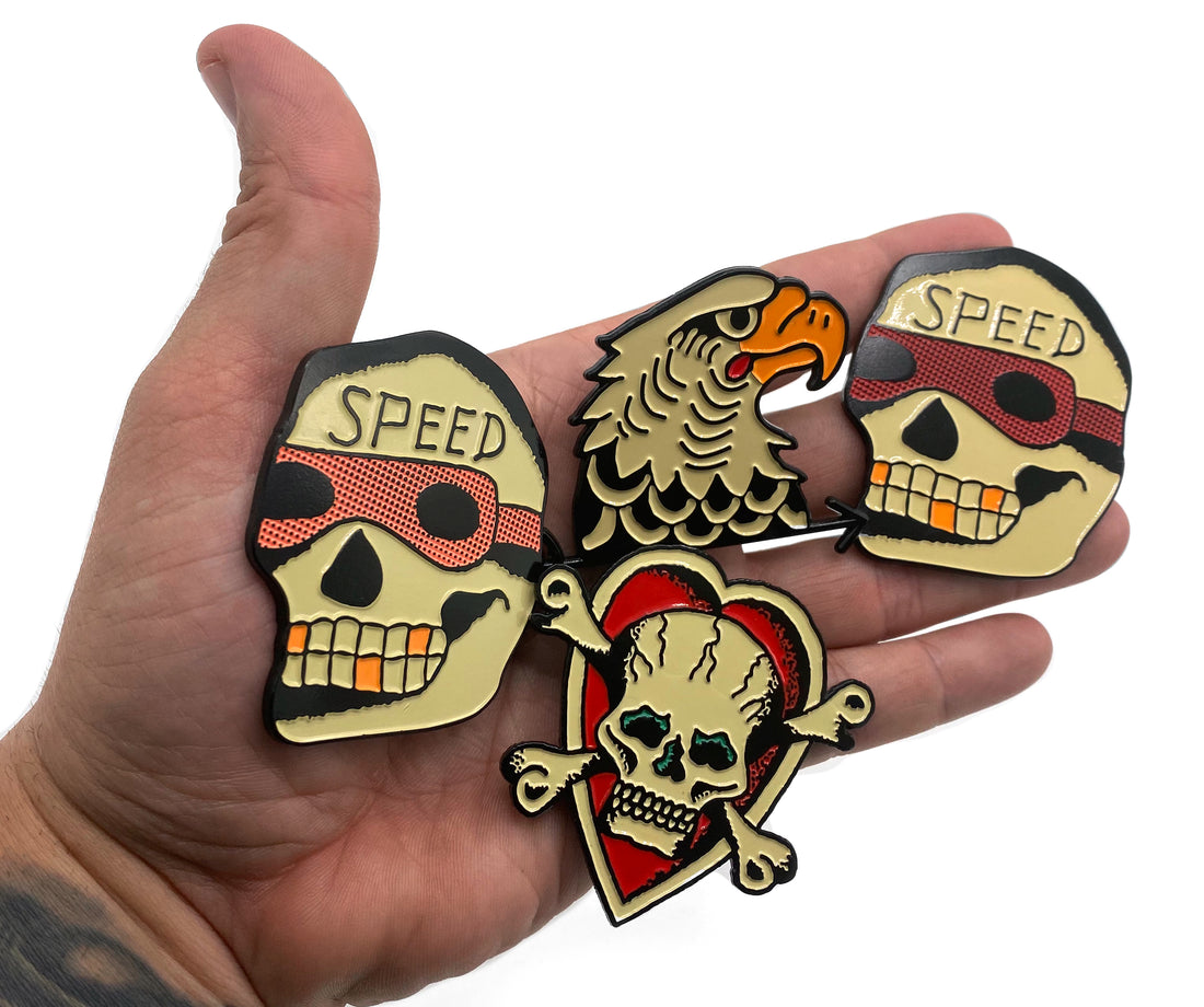 Speed Skull Enamel Pin