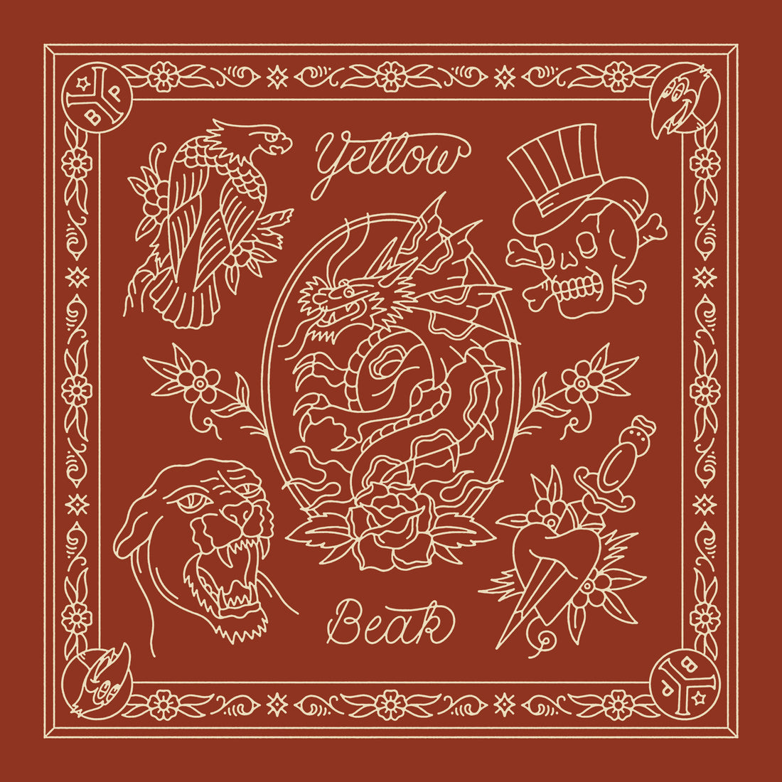 Yellow Beak Press Red Bandana