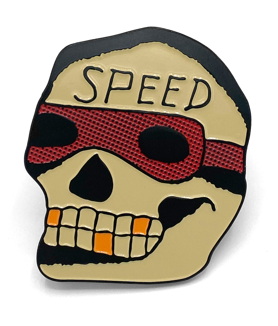 Speed Skull Enamel Pin