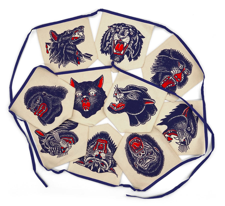 Animal Head String Flag #1