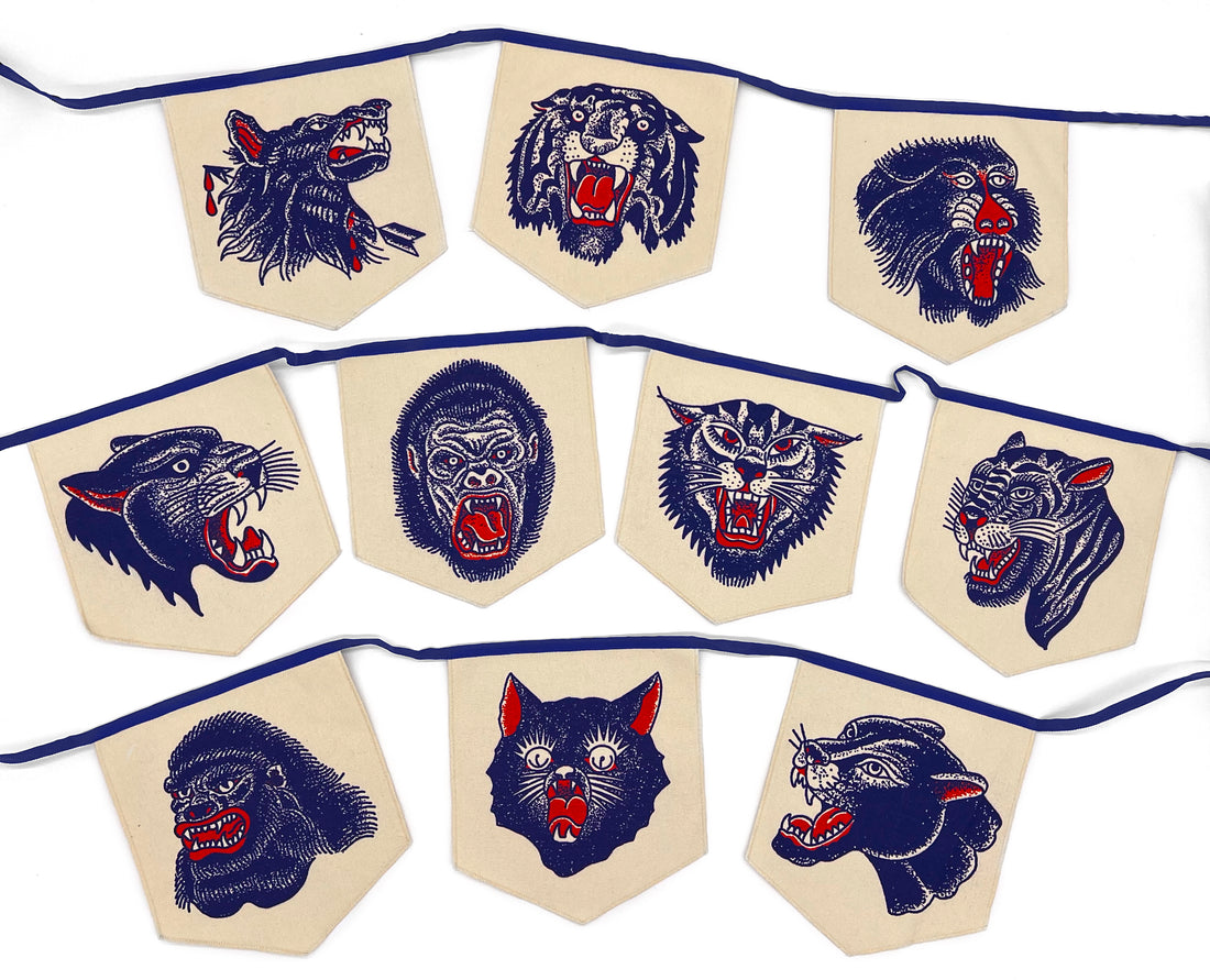 Animal Head String Flag #1