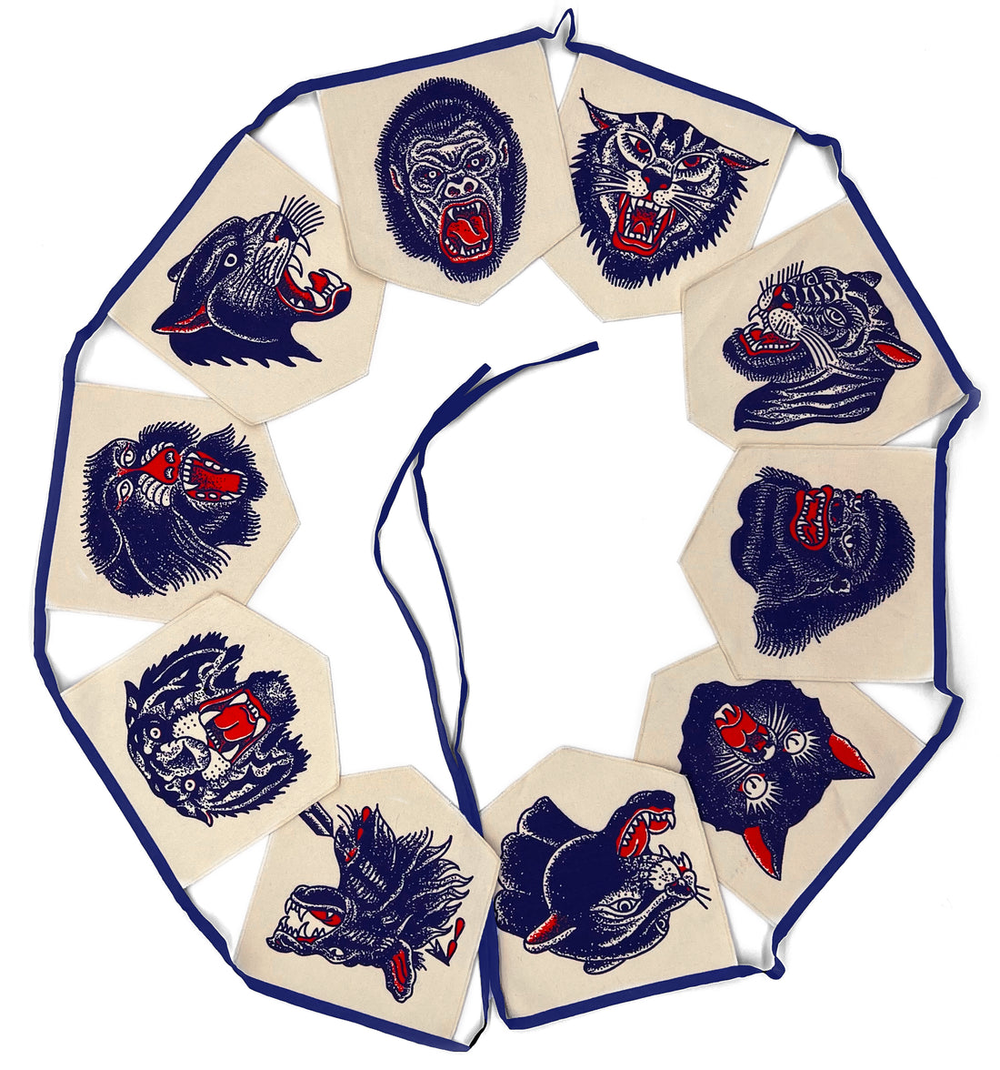 Animal Head String Flag #1