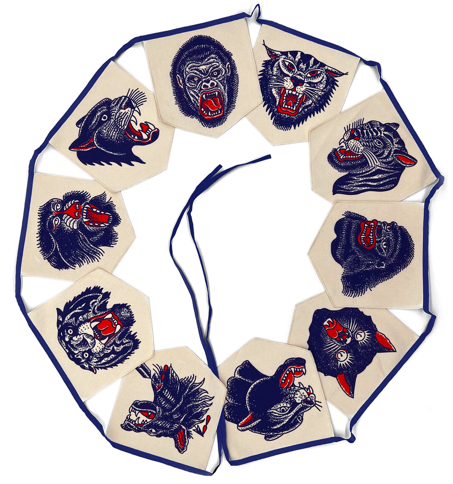 Animal Head String Flag #1