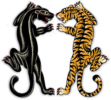 Tiger and Panther Metal Sign
