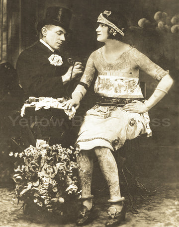 Charlie Wagner tattooing Claire Richter 11x14 poster
